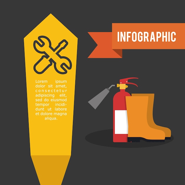 Vector infographic industrial security design