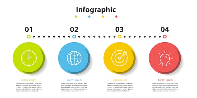 Infographic informatie 5 stap, tijdlijn