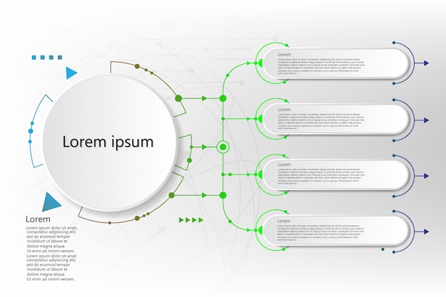 Infographic label met pictogrammen en 5 opties of stappen. Infographics voor zaken