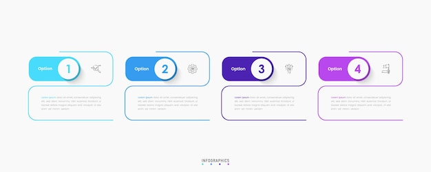 Infographic label ontwerp sjabloon met iconen en 4 opties of stappen Kan worden gebruikt voor proces diagram