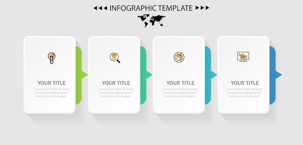 infographic label template with icons.Can be used for info graphics, flow charts, presentations