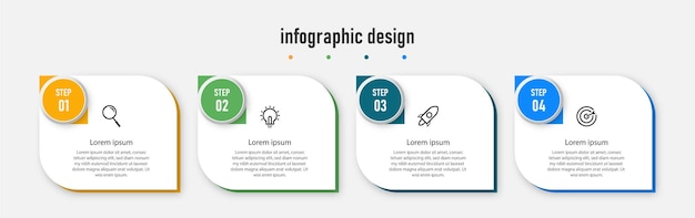 Infographic labelontwerp professionele sjabloon met 4 stappen,