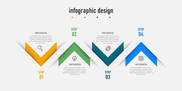 Infographic labelontwerp sjabloon tijdlijn met 4 stappen,