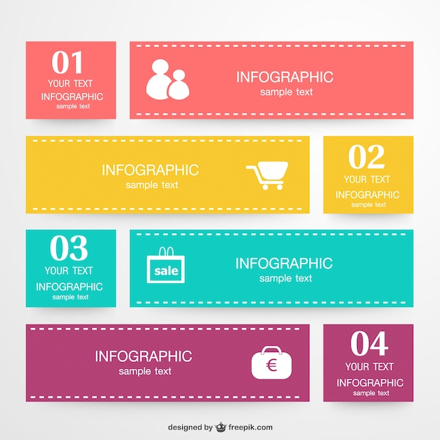 Infographic labels vector set