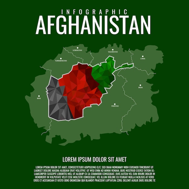 Vettore mappa infografica afghanistan