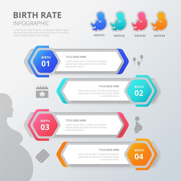 Infographic met geboortecijfer info