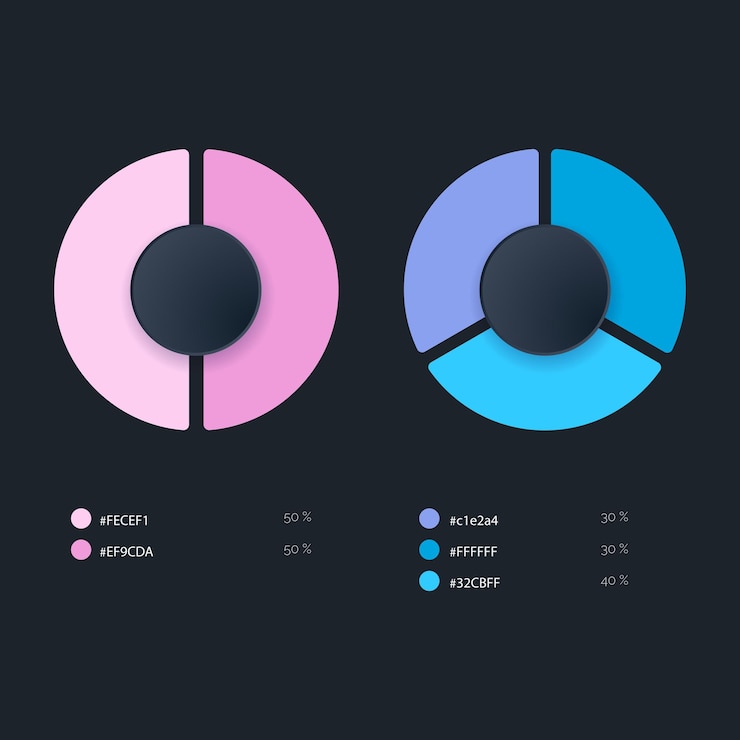 Vector infographic modern color palette and different colour template