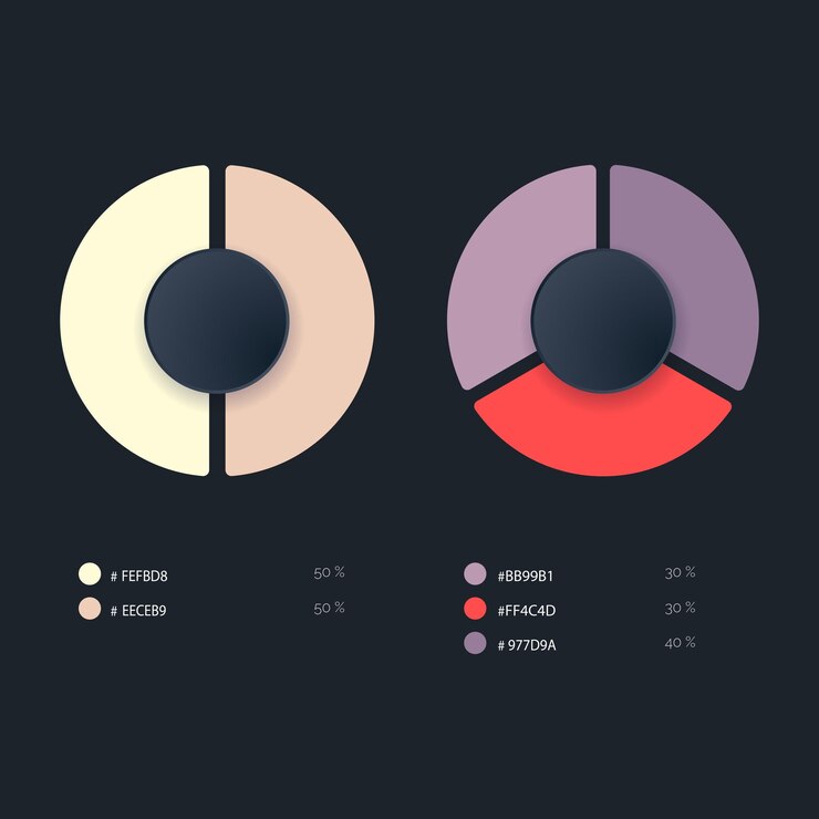 Vector infographic modern color palette and different colour template
