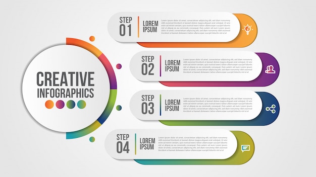 벡터 단계 또는 옵션으로 비즈니스를위한 infographic 현대 템플릿