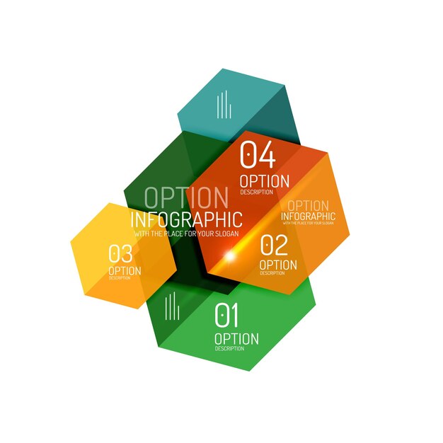 Infographic 현대 템플릿 기하학적 모양 배너 비즈니스 배경 프리젠테이션