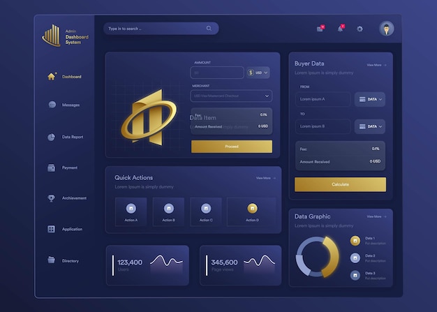 Infographic nft dashboard uiux design with graphs charts and diagram