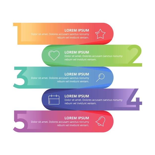 Vettore numero di infografica presentazione aziendale a colori