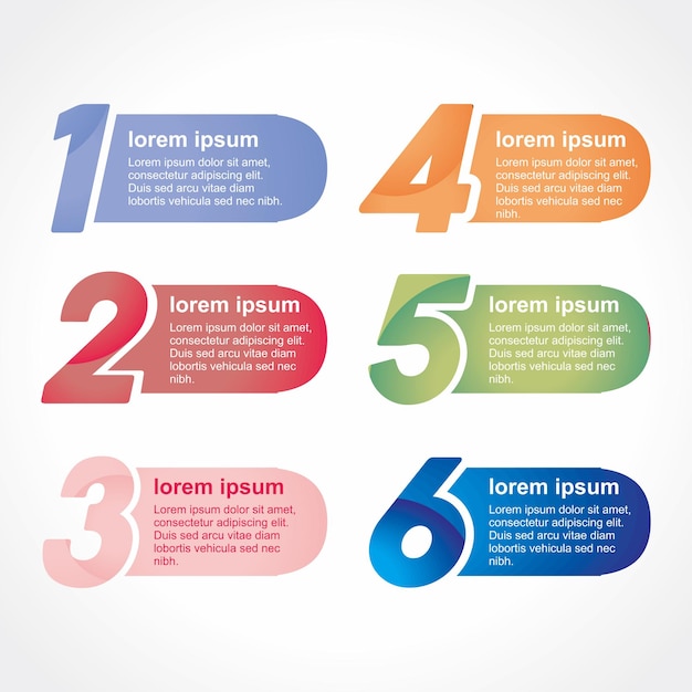 Infographic number color step presentation