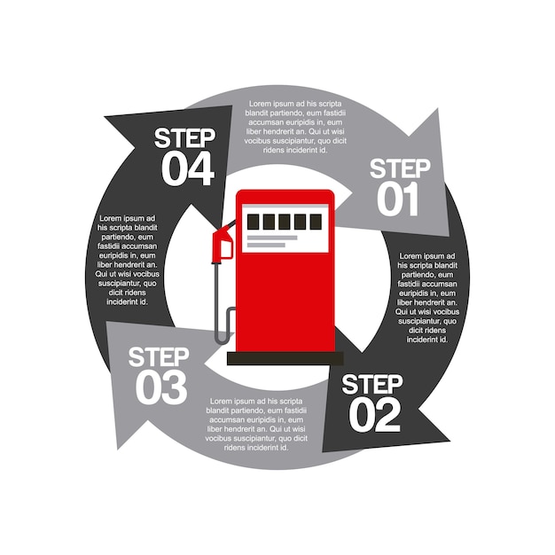 Vector infographic of oil industry design