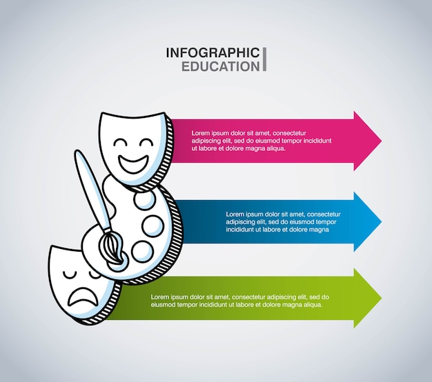 Infographic onderwijs presentatie pictogrammen