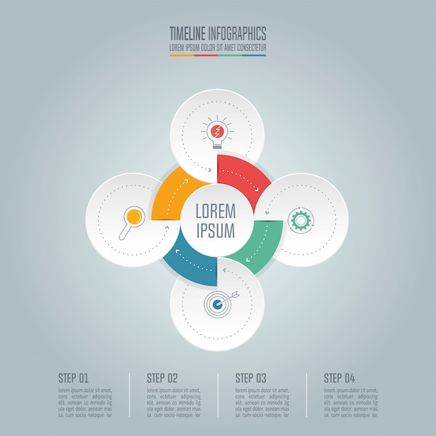 infographic ontwerp bedrijfsconcept met 4 opties.