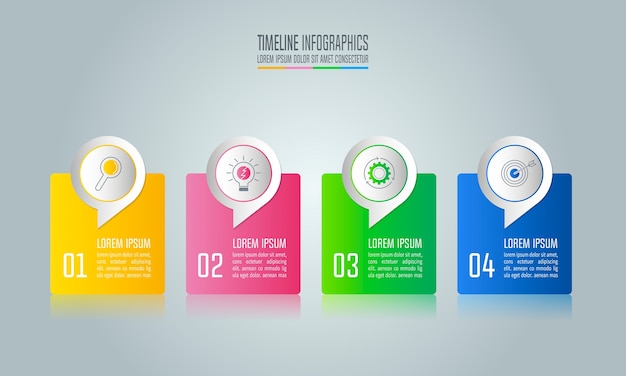 Infographic ontwerp bedrijfsconcept met 4 opties.