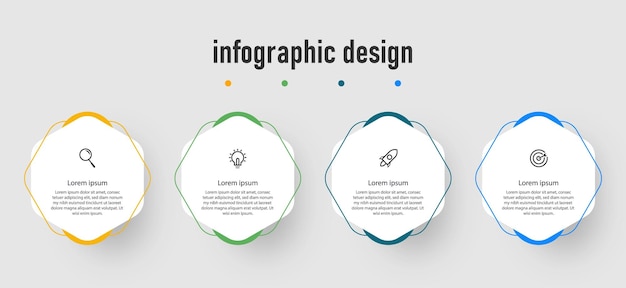 Infographic ontwerp elegante professionele sjabloon met 4 stappen premium vector