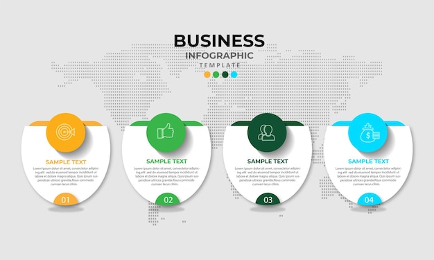 Infographic ontwerp presentatie zakelijke infographic sjabloon 4 opties