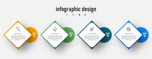 Infographic ontwerp presentatie zakelijke infographic sjabloon met 4 opties