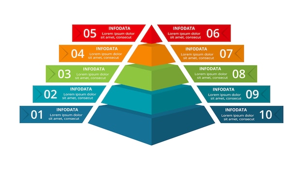 Infographic ontwerp vector en marketing iconen voor diagram grafiek presentatie en ronde grafiek Concept met 10 opties