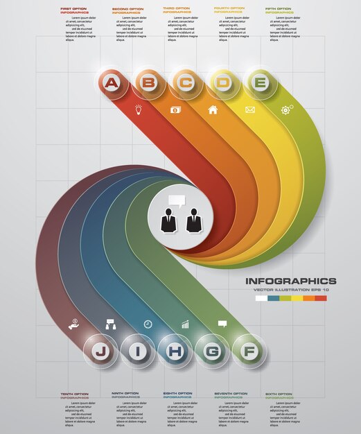 Vector infographic ontwerpsjabloon 10 opties