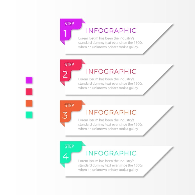 Infographic ontwerpsjabloon. Bedrijfsconcept met 4 opties, onderdelen, stappen of processen.