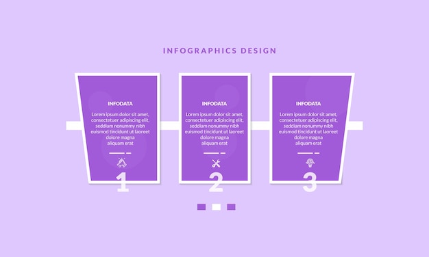 Infographic ontwerpsjabloon. creatief concept met 3 stappen