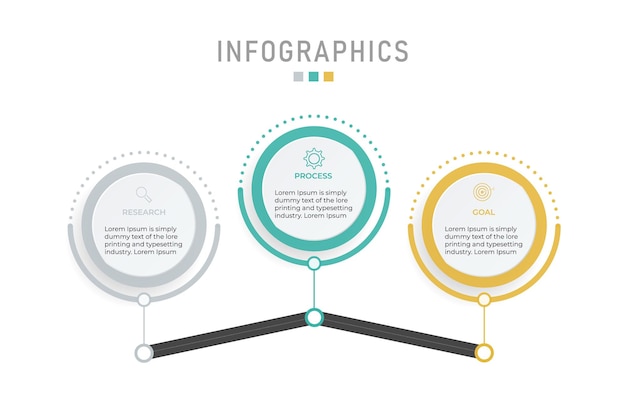 Infographic ontwerpsjabloon met 3 opties of stappen