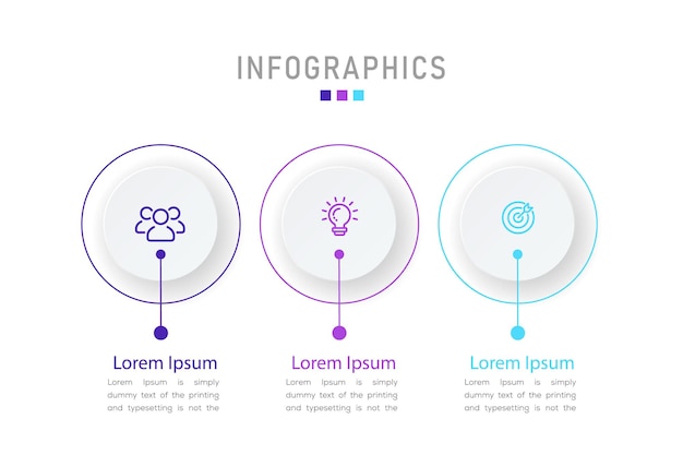 infographic ontwerpsjabloon met 3 opties of stappen