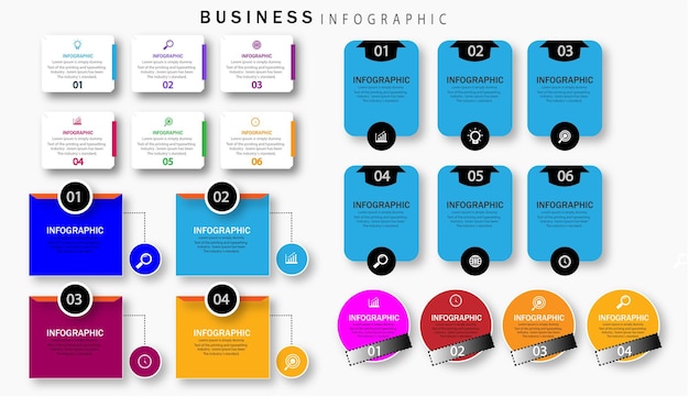 Infographic ontwerpsjabloon met 6 opties of stappen.