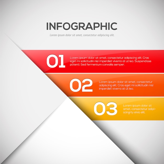 Infographic ontwerpsjabloon met drie stappen