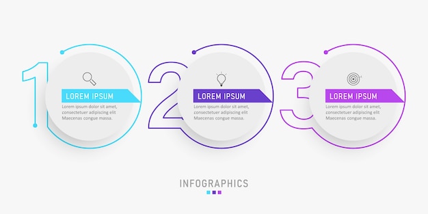 Infographic ontwerpsjabloon met pictogrammen en 3 opties of stappen.