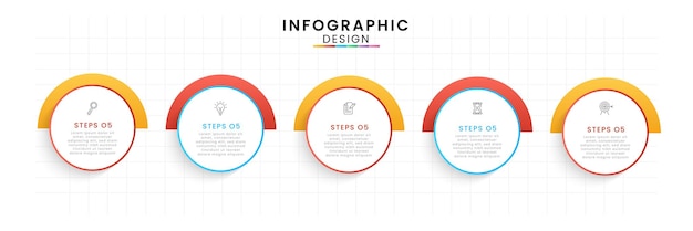 infographic ontwerpsjabloon met pictogrammen en 5 opties of stappen