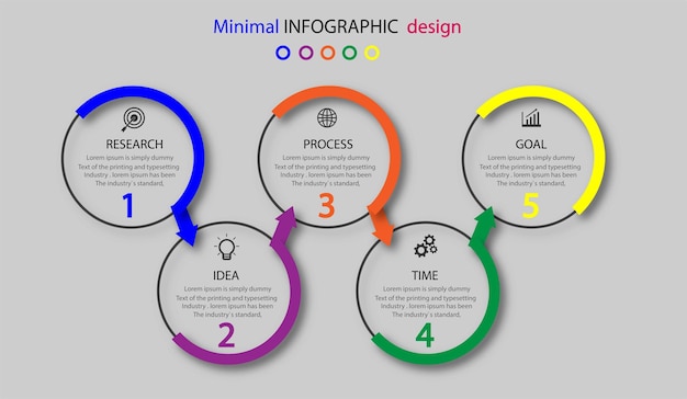 Infographic ontwerpsjabloon met pictogrammen en 6 "