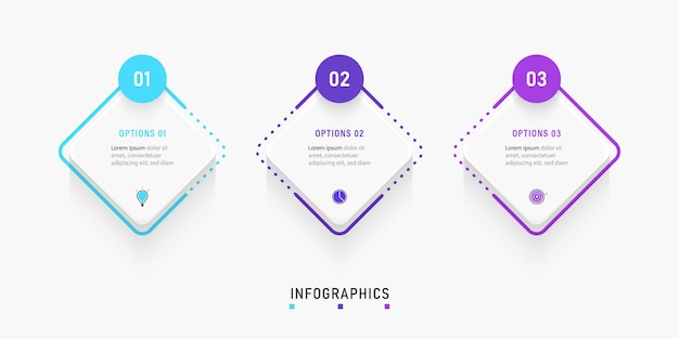 Infographic ontwerpsjabloon met pictogrammen en opties of stappen