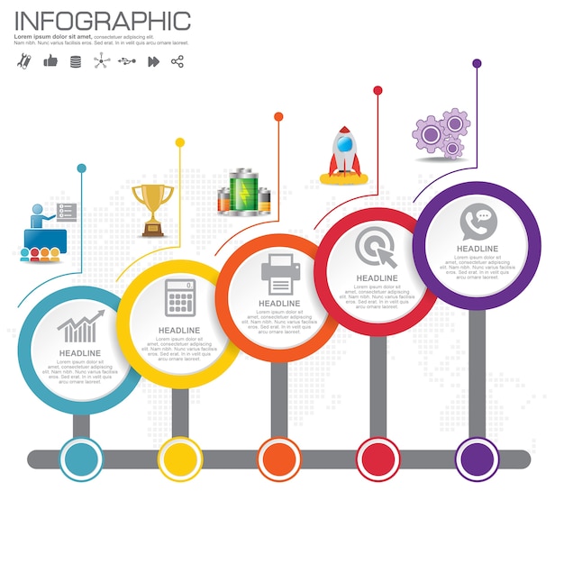 Infographic ontwerpsjabloon met stappen