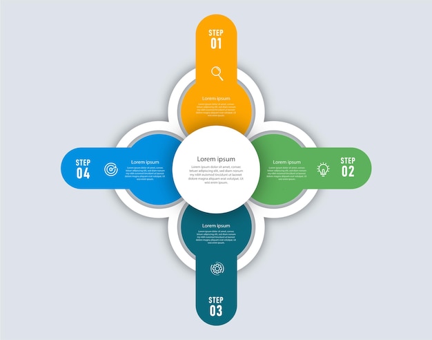 Infographic ontwerpsjabloon tijdlijn met 4 stappen