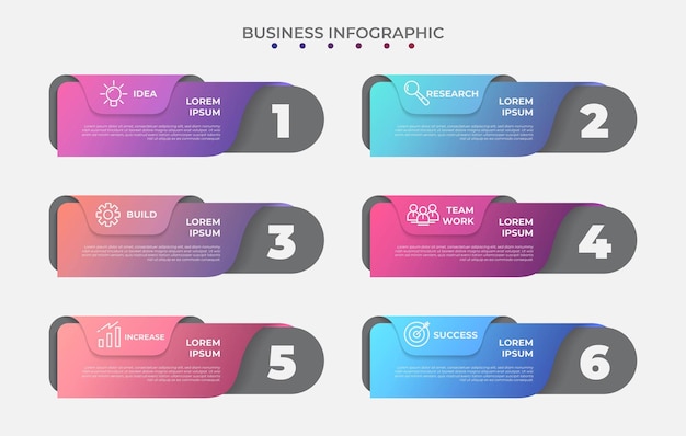 ビジネス アイコン デザインのグラデーション カラーのインフォ グラフィックまたは下位 3 番目のテンプレート