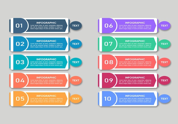 Vettore file vettoriale di passaggi del pacchetto infografico completamente modificabile