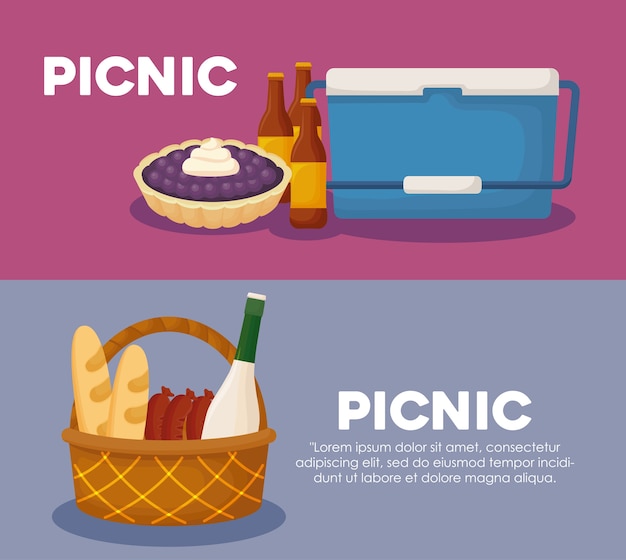 Vettore infografica del concetto di pic-nic