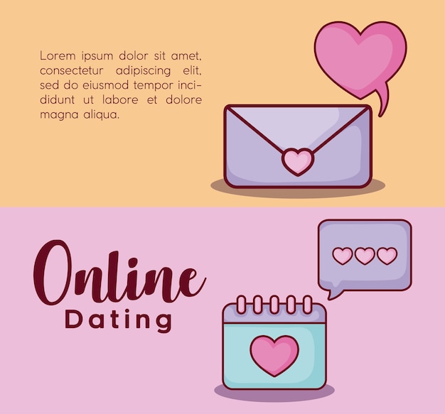 Vector infographic presentatie van online dating concept