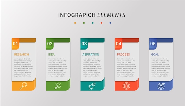 Modello di infografica aziendale di presentazione infografica con 4 opzioni