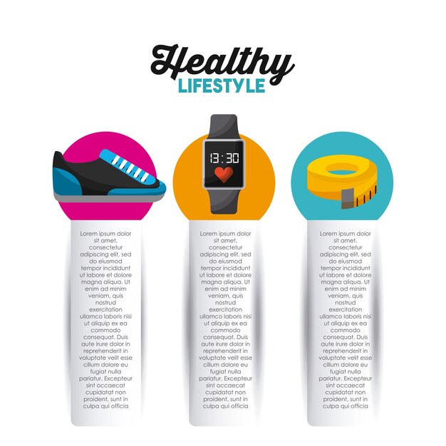 infographic presentation of healthy lifestyle concept