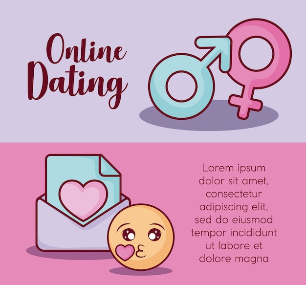 Infographic presentation of online dating concept