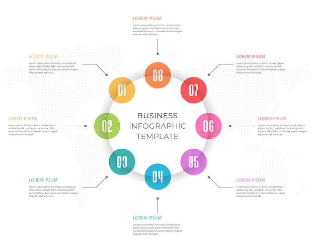 Infographic presentation template 8 options.