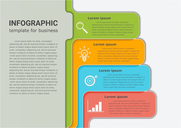 Infographic presentation with four steps