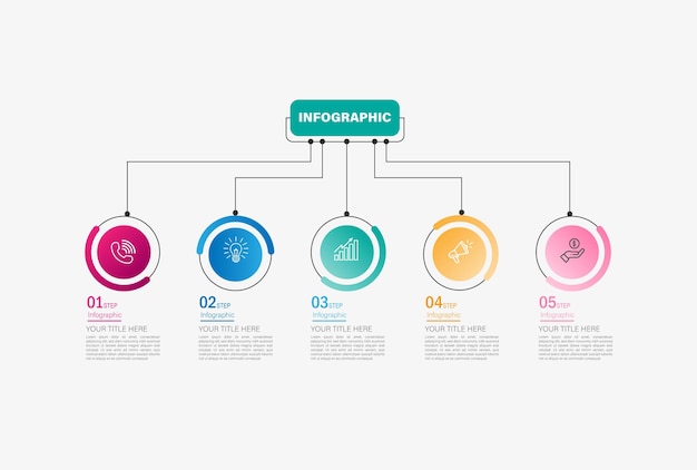 Vector infographic professional steps template design free vector 6