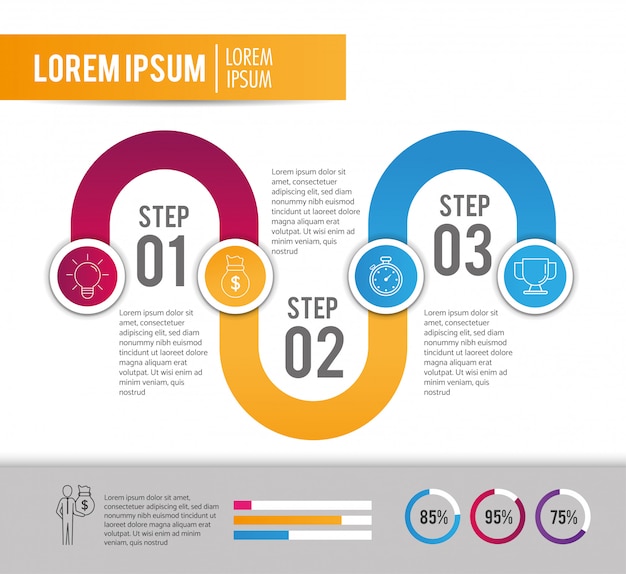 Vector infographic project with business strategy plan