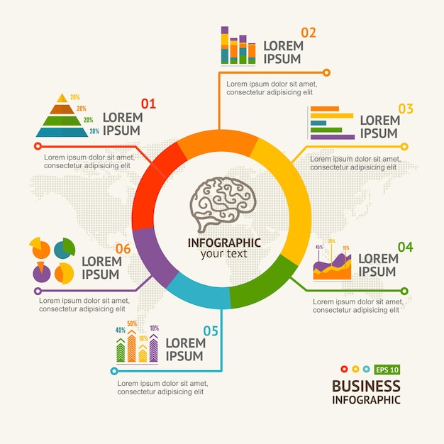 Infographic ronde met grafiek en diagram.